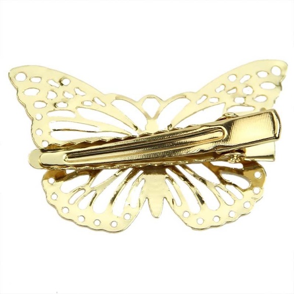 Boho Beautiful Gold Butterfly Hair Clips - Picture 7 of 12